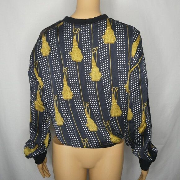 Vivienne Midow Silk Rope Lace Sleeve Blouse Vntg 4 - Picture 10 of 10